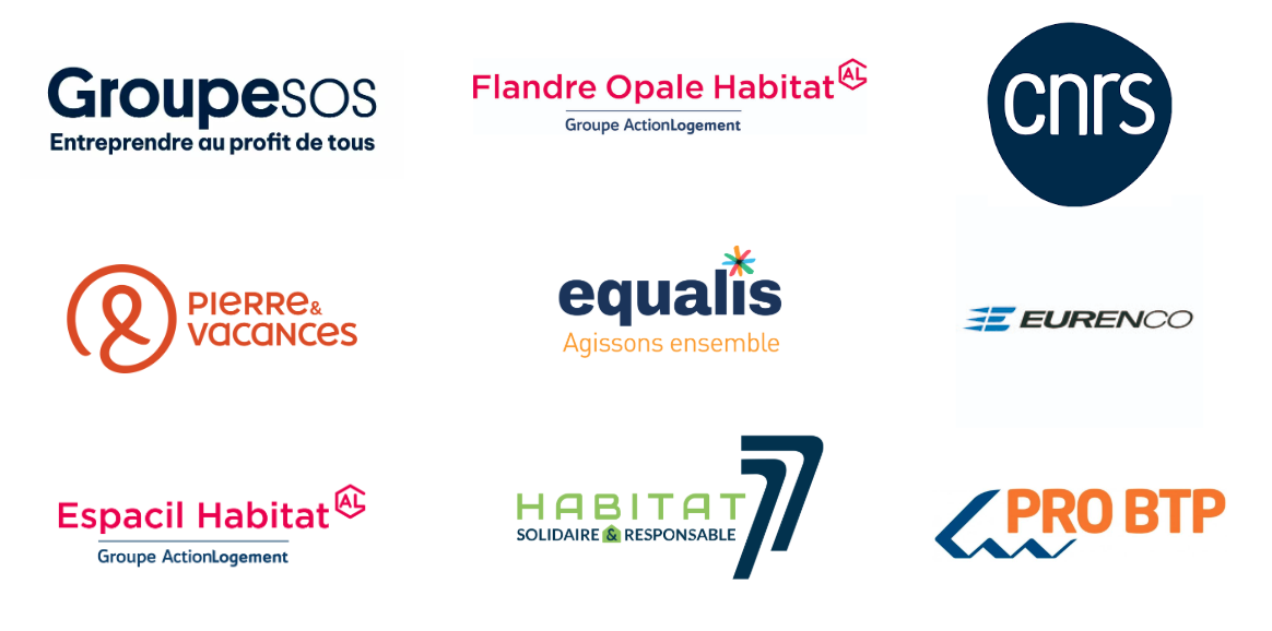 Nos clients du tutorat : Groupe SOS, Flandre Opale Habitat, CNRS, Pierre & Vacances, Equalis, Eurenco, Espacil Habitat, Habitat 77, Pro BTP