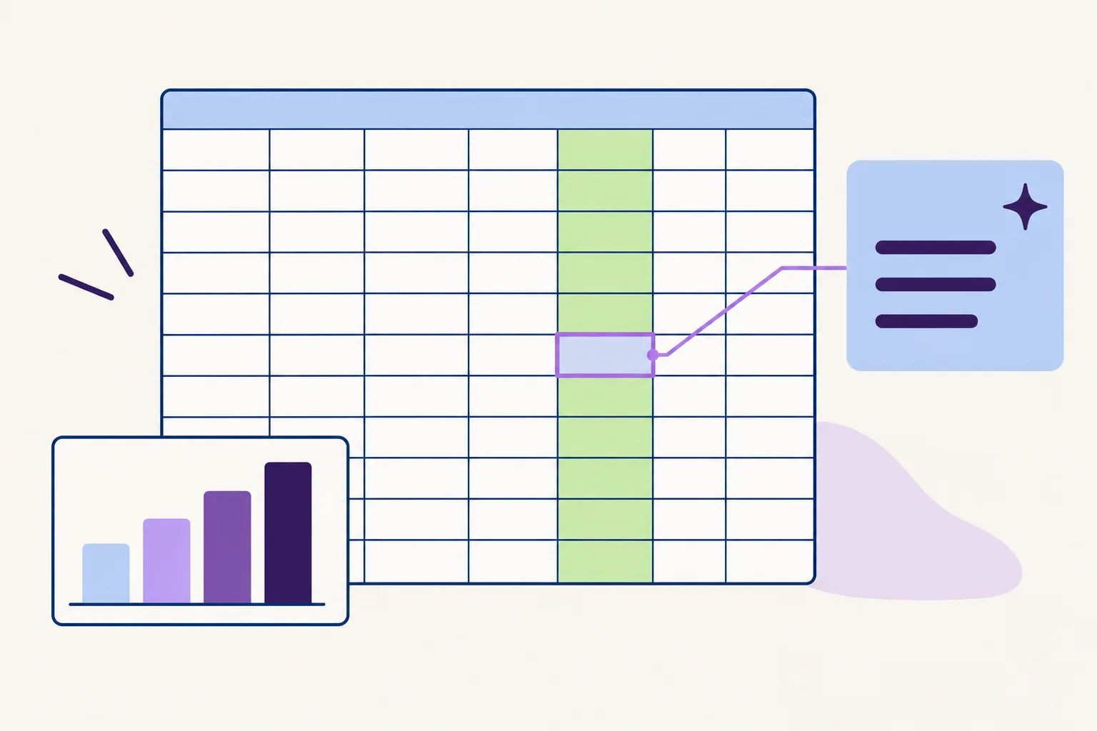 Gemini dans Google Sheets, une feuille de calcul reliée au panneau latéral de l'assistant